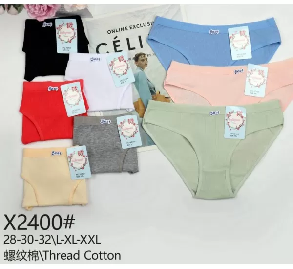 Трусы женские, коттон 12 шт (L-2XL) KiE_X2400 Трусы женские, коттон 12 шт (L-2XL) KiE_X2400