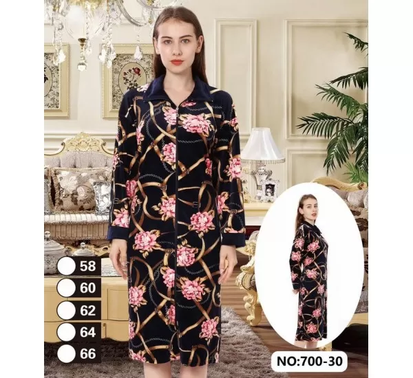 Халат женский ZeL1396_700-30 велюр 5 шт (58-66 р) Халат женский ZeL1396_700-30 велюр 5 шт (58-66 р)