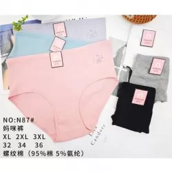 Труси жіночі батал 12 шт (1-3XL) рубчик KiE_N87