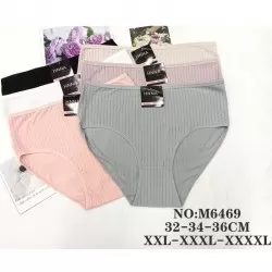 Трусы женские 12 шт (2-4XL) рубчик KiE_M6469