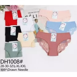 Трусы женские 12 шт (L-2XL) рубчик KiE_DH1008