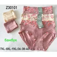 Трусы женские 12 шт (7-9XL) бамбук KiE_Z30101b