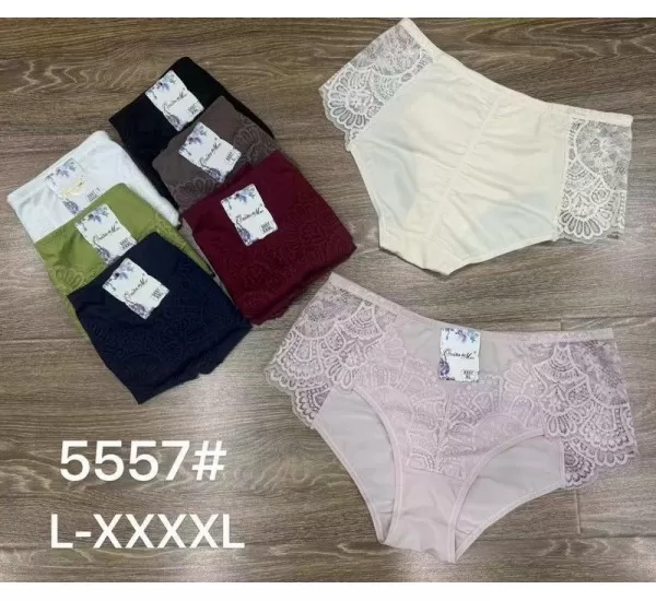Трусы женские, гипюр 6 шт (L-4XL) RZ3542_5557 Трусы женские, гипюр 6 шт (L-4XL) RZ3542_5557