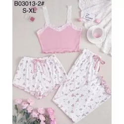 Піжама жіноча 3-ка, рубчик 4 шт (S-XL) ZeL1396_B03013-2